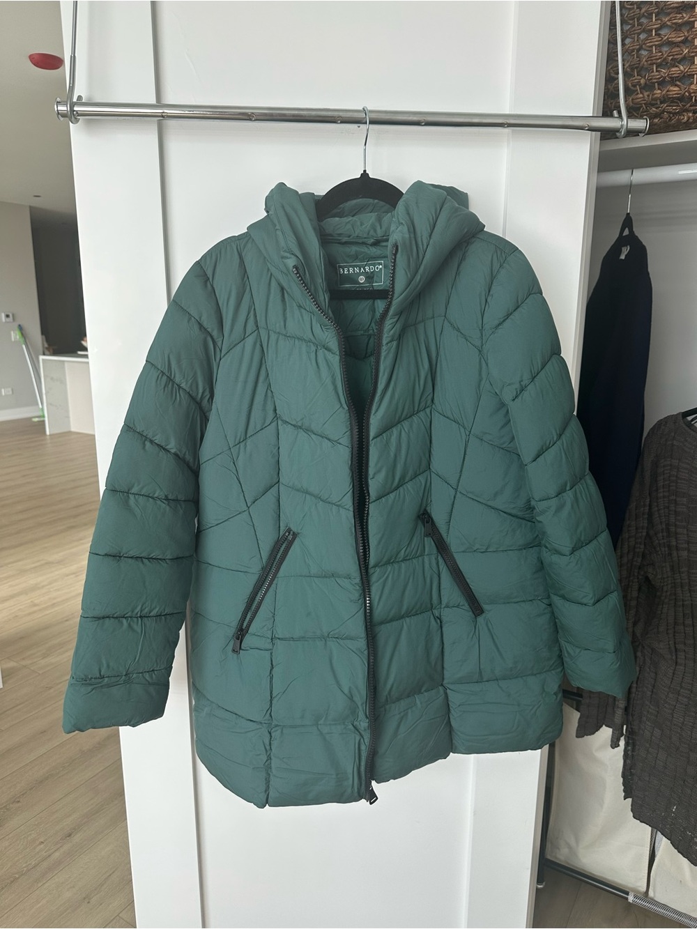Bernardo Hooded Puffer Jacket in Forest Teal